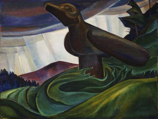 Big Raven
Emily Carr, 1931, oil on canvas. Carr's painting was deeply influenced by the art of the Northwest Coast First Nations.
(courtesy Vancouver Art Gallery)
