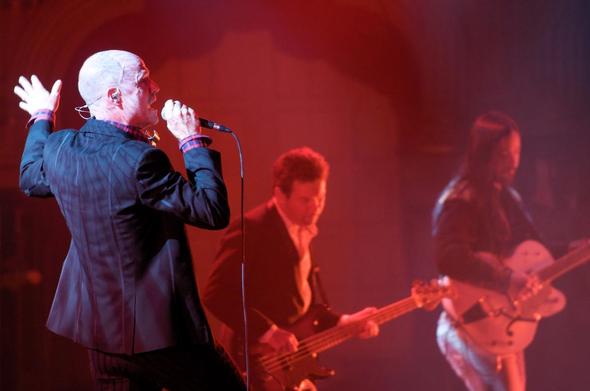 The Tragically Hip play during a stop at the Orpheum in Vancouver on June 22, 2009