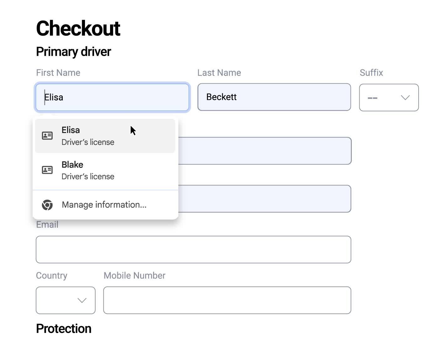 Chrome now helps you fill in passport, driver’s license, vehicle information and more.