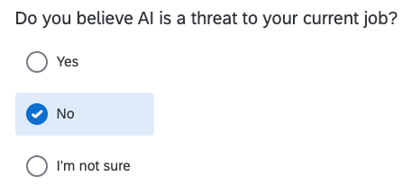 Do you believe AI is a threat to your current job?