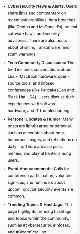 AI Summary of https://infosec.exchange/deck/getting-started
Cybersecurity News
Tech Community
Humor
Events
Trending