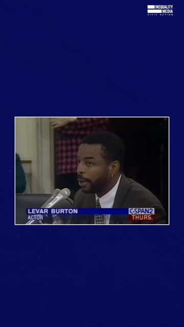Actor LeVar Burton (the host of Reading Rainbow) argues for PBS funding on C-Span as recorded by Inequality Media. Judging by his age, this is probably from the 1990s, though it's even more applicable today.