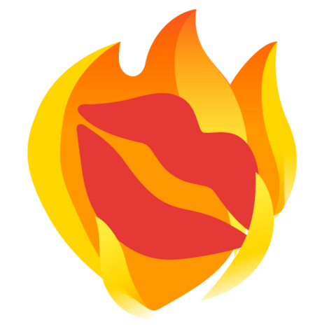 Emoji Kitchen-Sticker der Emojis 🔥 und 💋