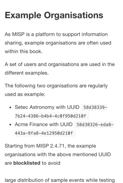 Setec astronomy in misp book