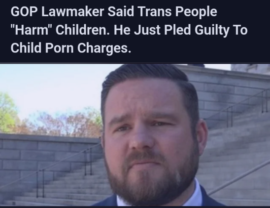 GOP Lawmaker Said Trans People
"Harm" Children. He Just Pled Guilty To
Child Porn Charges.

