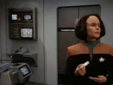 Star Trek Voyager's Emergency Medical Hologram appears and says "please state the nature of the medical emergency"