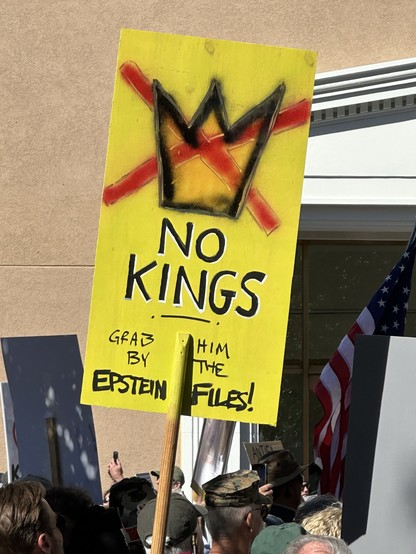 No kings! Grab him by the Epstein files.