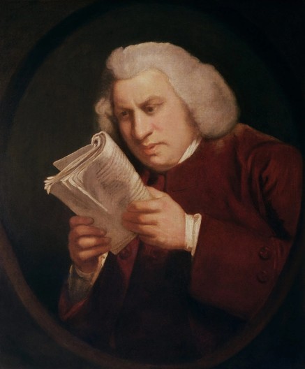 Portrait of Samuel Johnson, also known as Blinking Sam, is an oil-painted portrait of English lexicographer Samuel Johnson reading, created by English artist Joshua Reynolds around 1775. The painting highlights Johnson's vision problems, which led Johnson to deride the painting and say that he would not be "Blinking Sam", as quoted in Hester Thrale's Anecdotes of the Late Samuel Johnson. The artwork has since been noted to be the "best-known" portrait of Johnson, and became an Internet meme in …