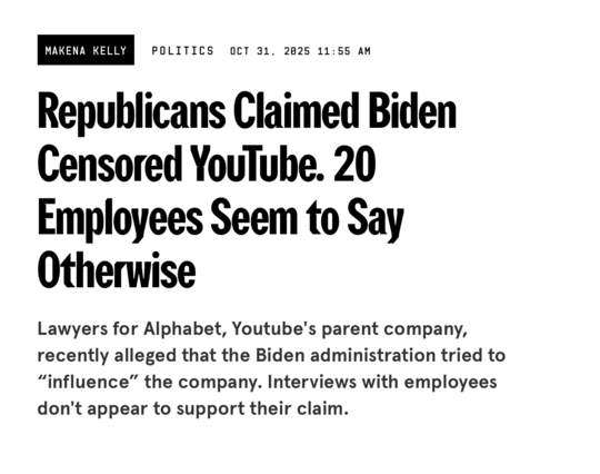 Republicans claimed Biden Censored YouTube. 20 Employees seem to say otherwise