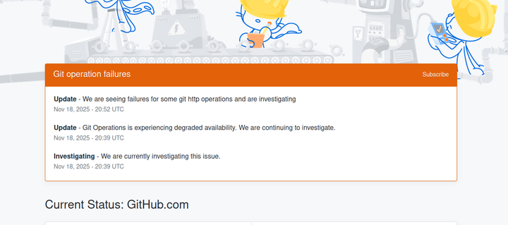 After #cloudflare , GitHub seems to have also some issues tonight. 