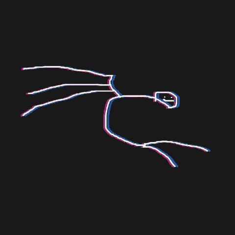 Poorly drawn and smiley facial version of the Kali Linux dragon logo