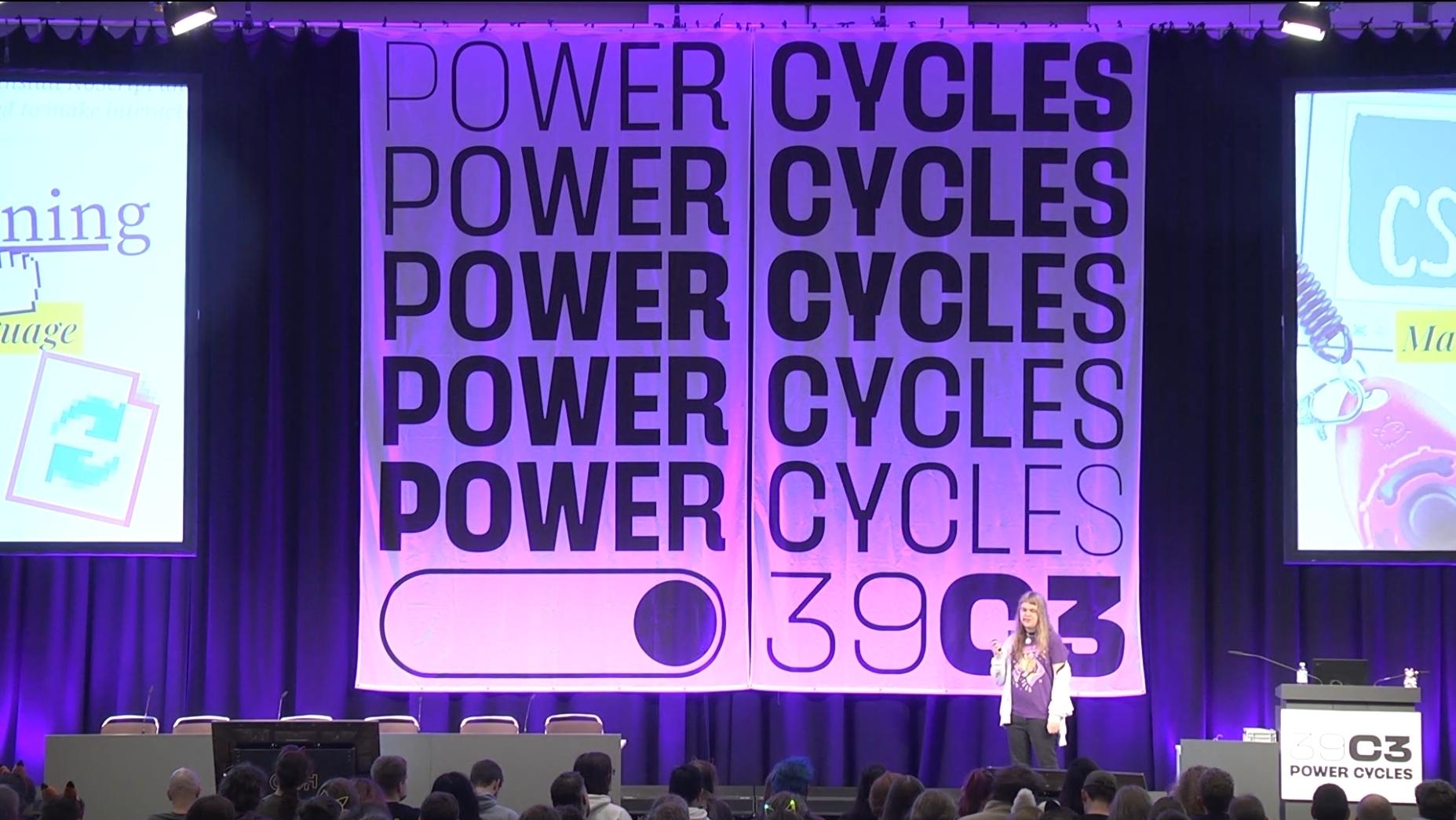 photo of me on the 39c3 stage