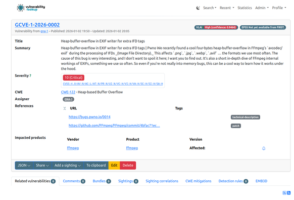 Heap-buffer-overflow in EXIF writer for extra IFD tags