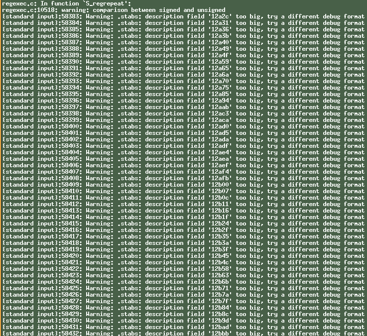 Perl adding the wrong debugging format.
