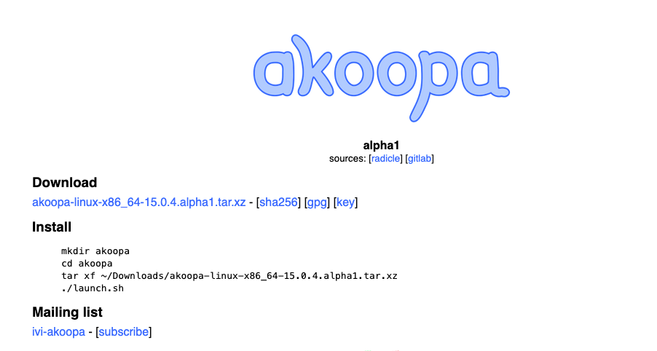 Akoopa landing page