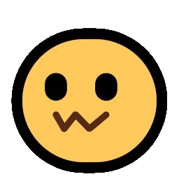 Neocat face minus the ears and whiskers. It's just a yellow orb with dots for eyes and a w shaped mouth.