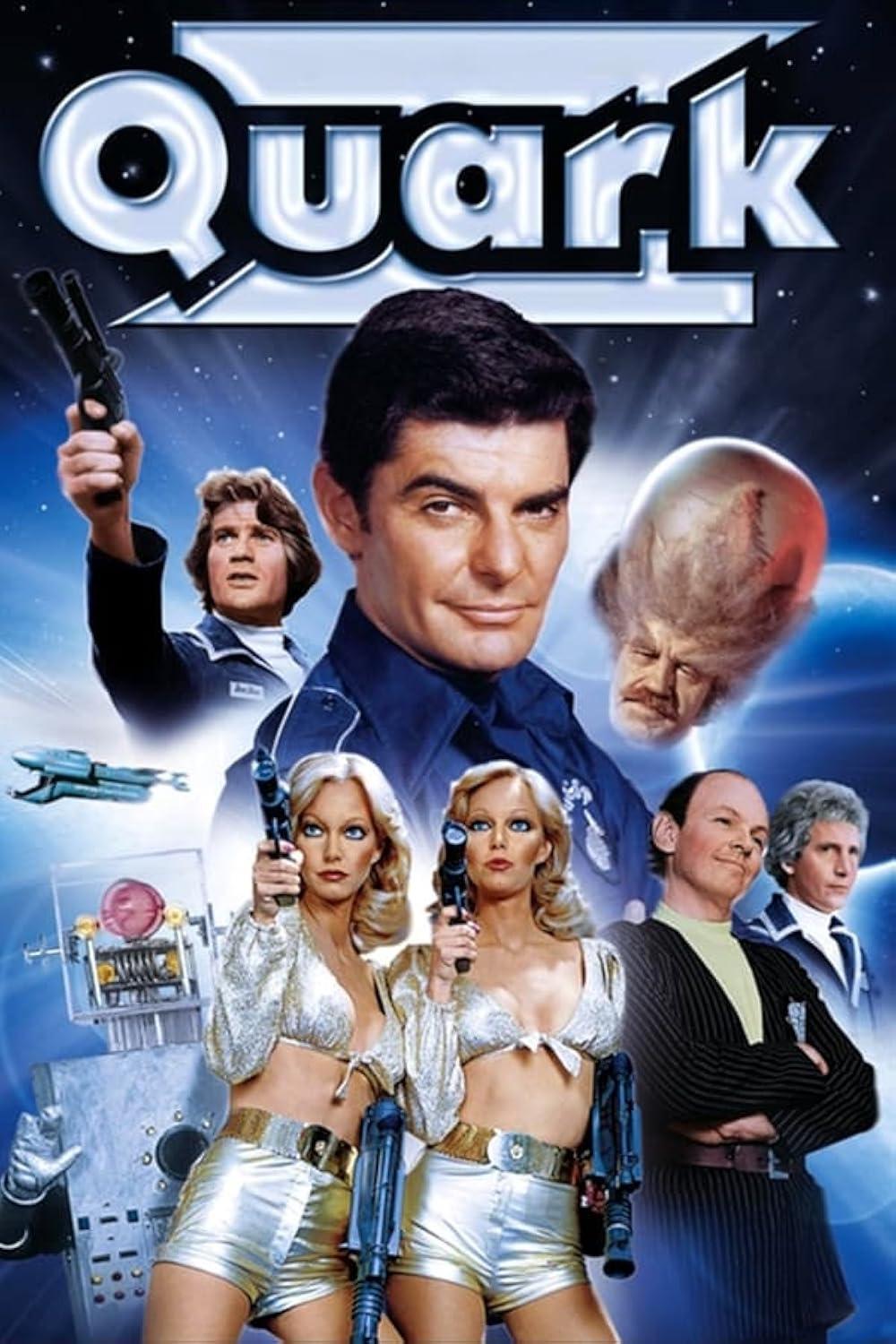 poster for the silly TV show "Quark", a 1977 American science fiction sitcom starring Richard Benjamin. Quark was created by Buck Henry, co-creator of the spy spoof Get Smart.

The show was set on a United Galaxy Sanitation Patrol Cruiser, an interstellar garbage scow operating out of United Galaxy Space Station Perma One in the year 2226. Adam Quark, the main character, works to clean up trash in space by collecting "space baggies" with his trusted and highly unusual crew.