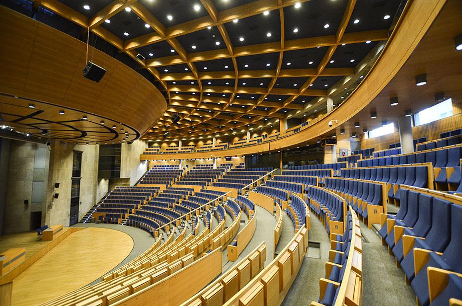 Auditorium of the selected conference center, holds 1200 people