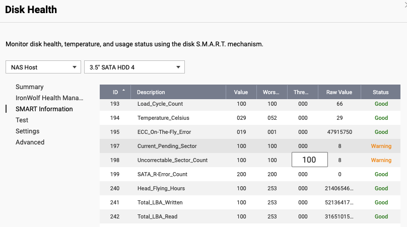 SMART-Fehler der einen Platte