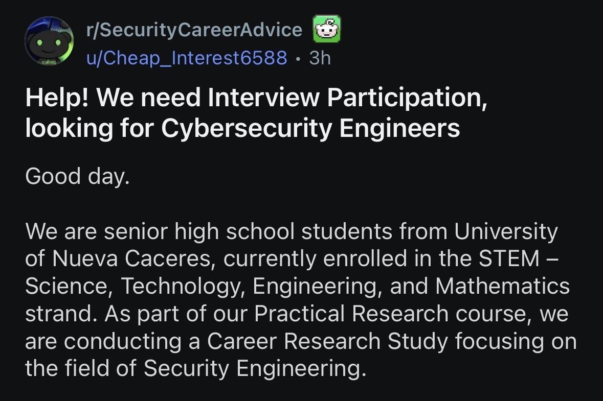 Said request for free interviews with multiple zoom calls.