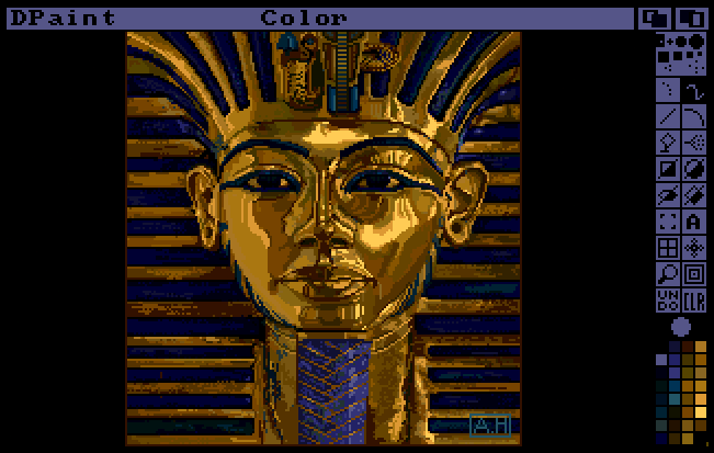 Screenshot of Deluxe Paint running on the Commodore Amiga (1985)