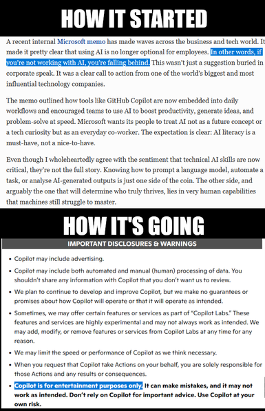 
HOW IT STARTED

A recent internal Microsoft memo has made waves across the business and tech world. It made it pretty clear that using AI is no longer optional for employees. In other words, if you're not working with AI, you're falling behind. This wasn't just a suggestion buried in corporate speak. It was a clear call to action from one of the world's biggest and most influential technology companies.
The memo outlined how tools like GitHub Copilot are now embedded into daily workflows and e…