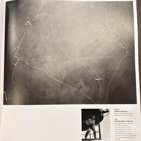 Edward Steichen Bombs being dropped on Montmédy, France, 1918.