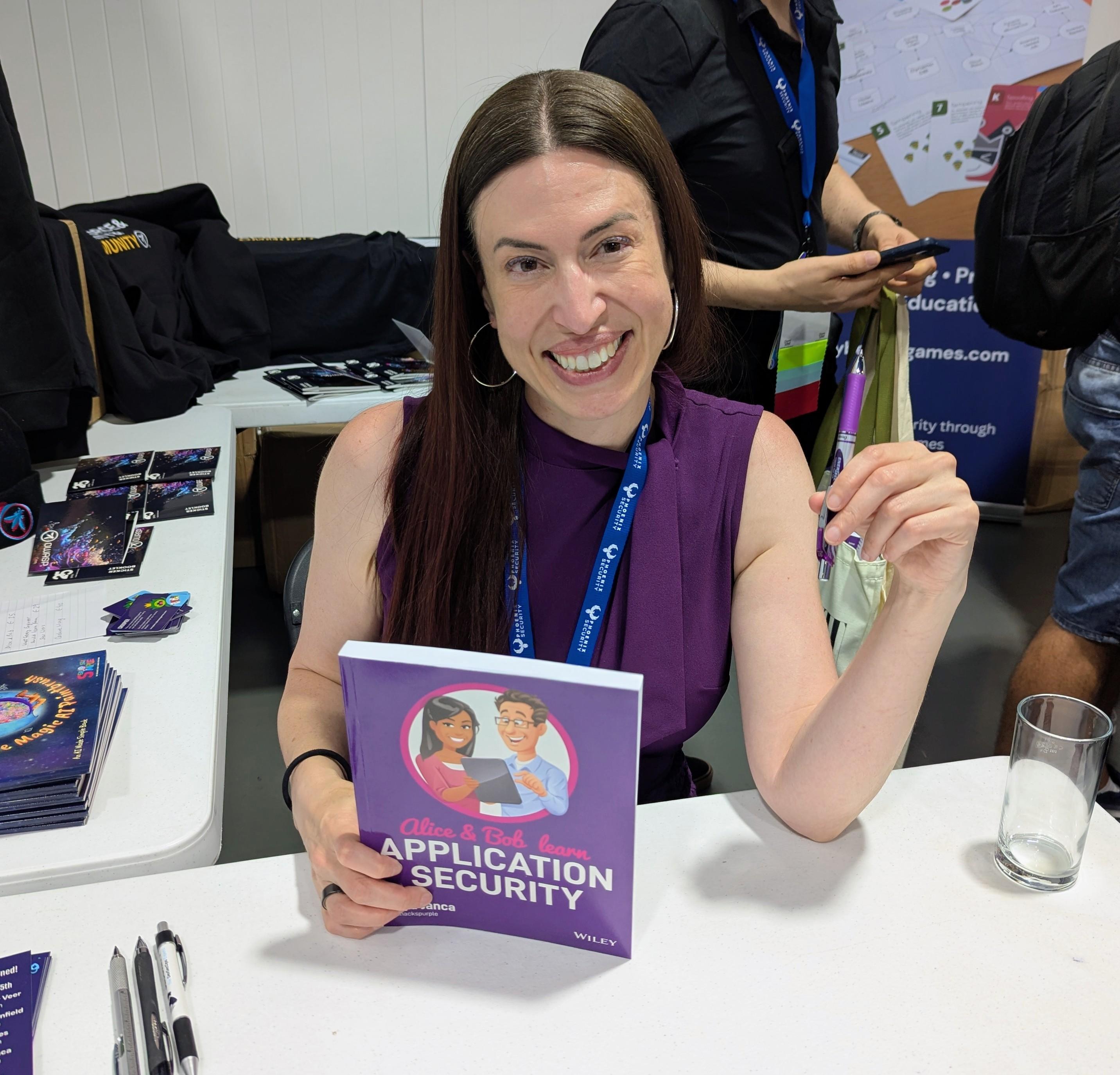 Tanya signing books