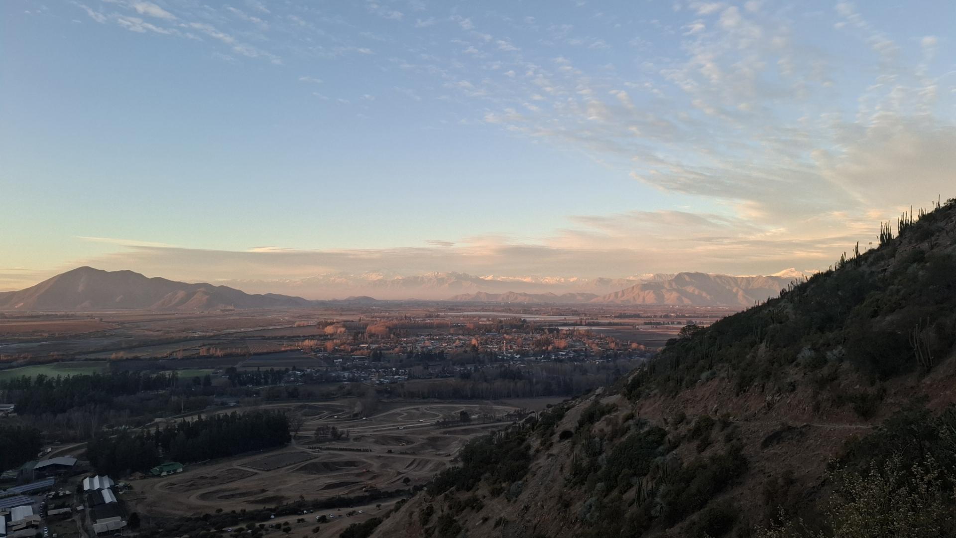 town view and cordillera de los andes