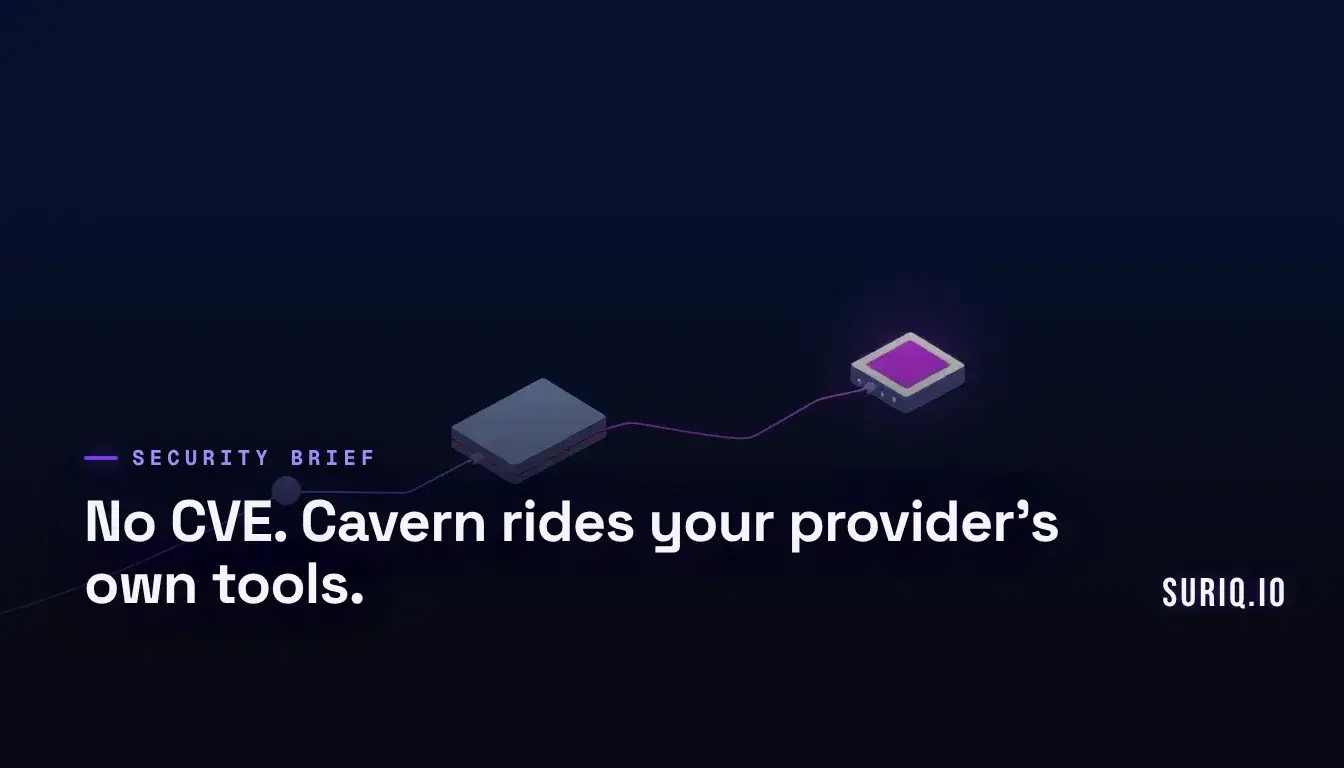 Trusted software parcel hiding a malicious thread moving across a chain of provider network nodes