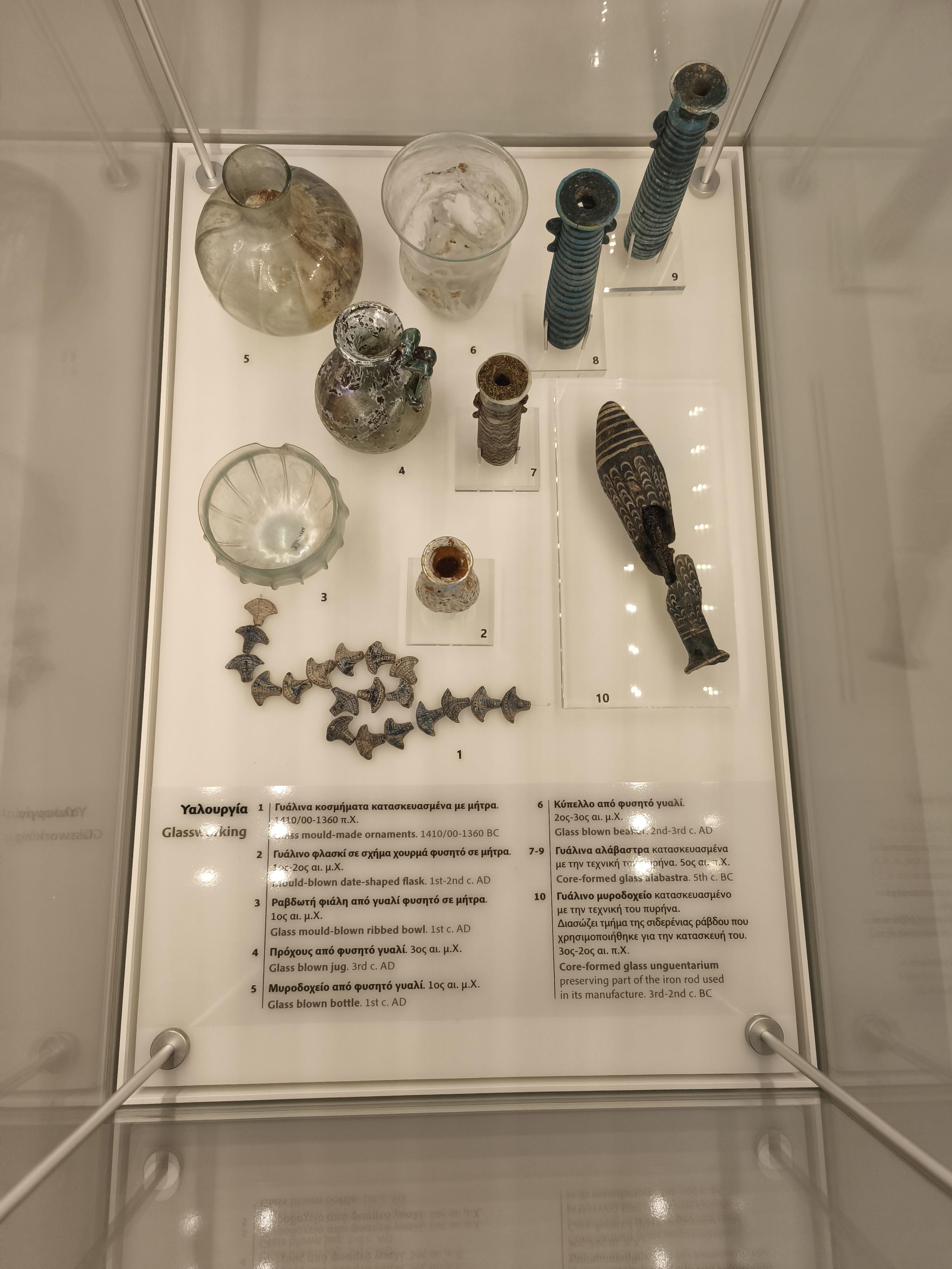 Small phials made of glass.
