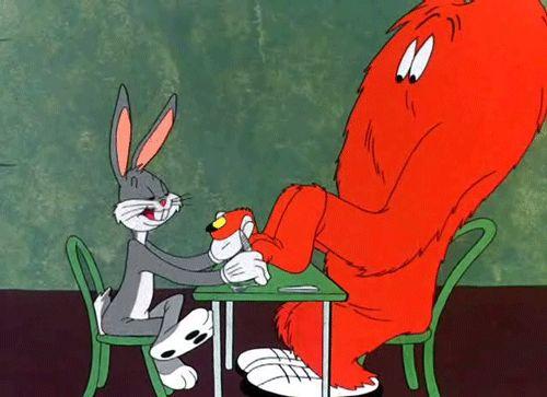 a screencap of “Hair-Raising Hare” with Bugs Bunny from 1946 - only <checks calendar> 80 years ago!