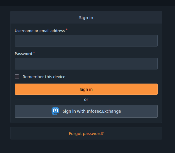 A sign-in button displaying in local Forgejo using OAuth2