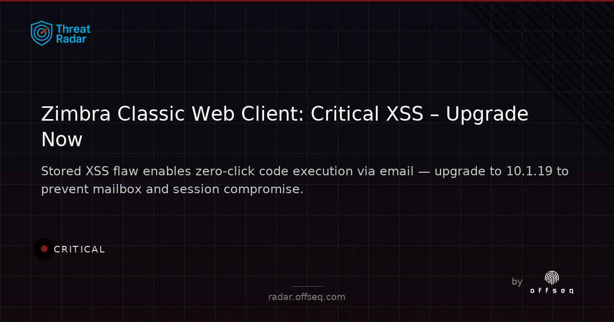Critical threat: Zimbra Patches Critical Code Execution Vulnerability