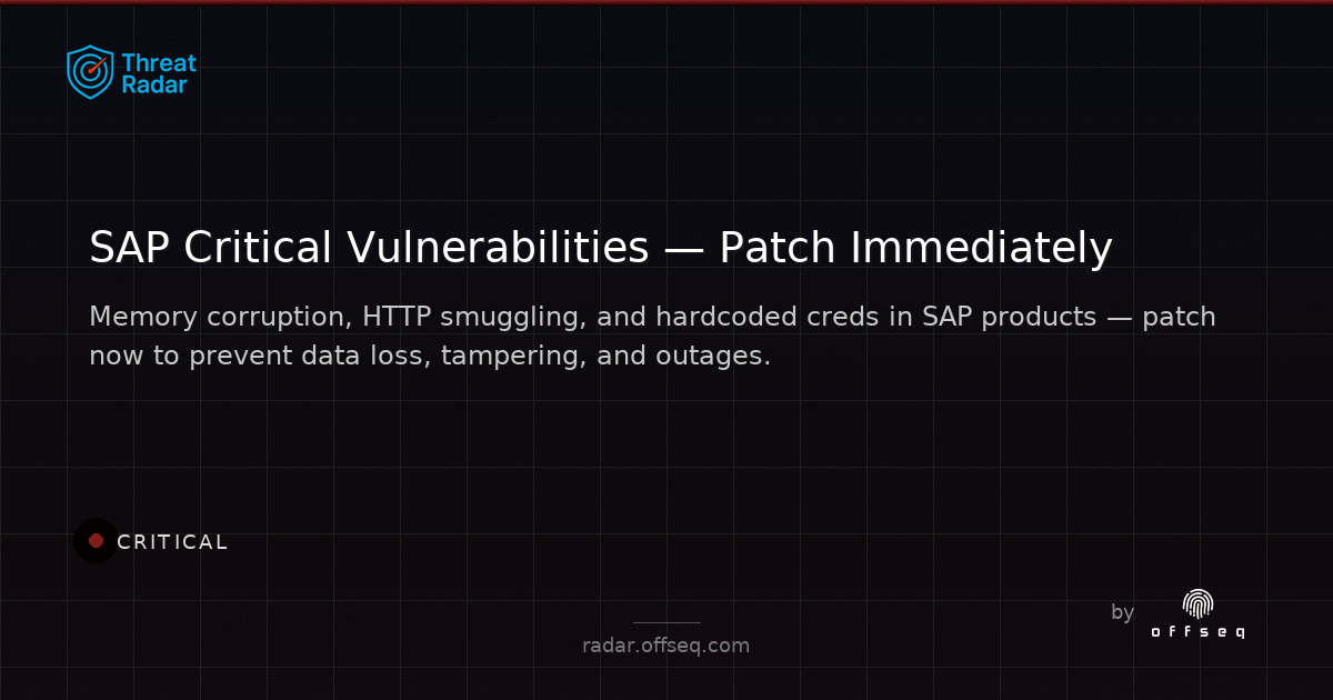 Critical threat: SAP Patches Critical Vulnerabilities in NetWeaver, Approuter, Commerce Cloud