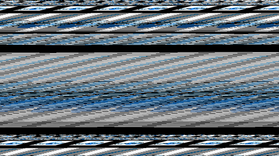 A badly messed up jpeg image including multiple horizontal black bars, mixed with skewed repeating patters of blue, white, and black. 

In case you can't tell, something went very wrong.