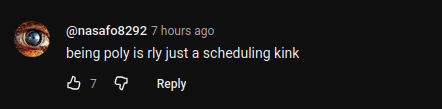 @nasafo8292 (7 hours ago)

being poly is rly just a scheduling kink