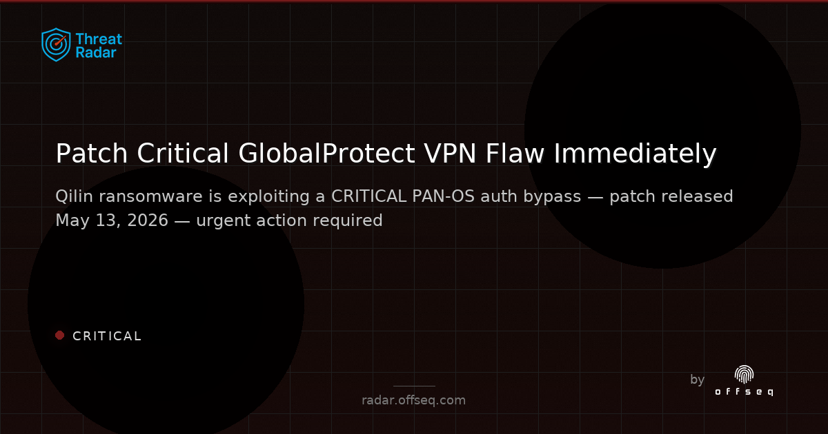Critical threat: Critical Palo Alto VPN bug now exploited by Qilin ransomware gang
