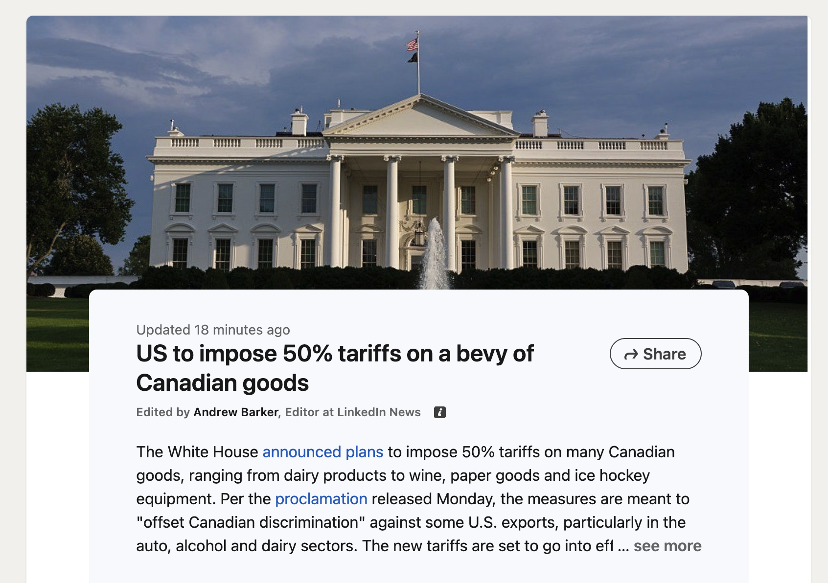 Stupid Canada tariffs