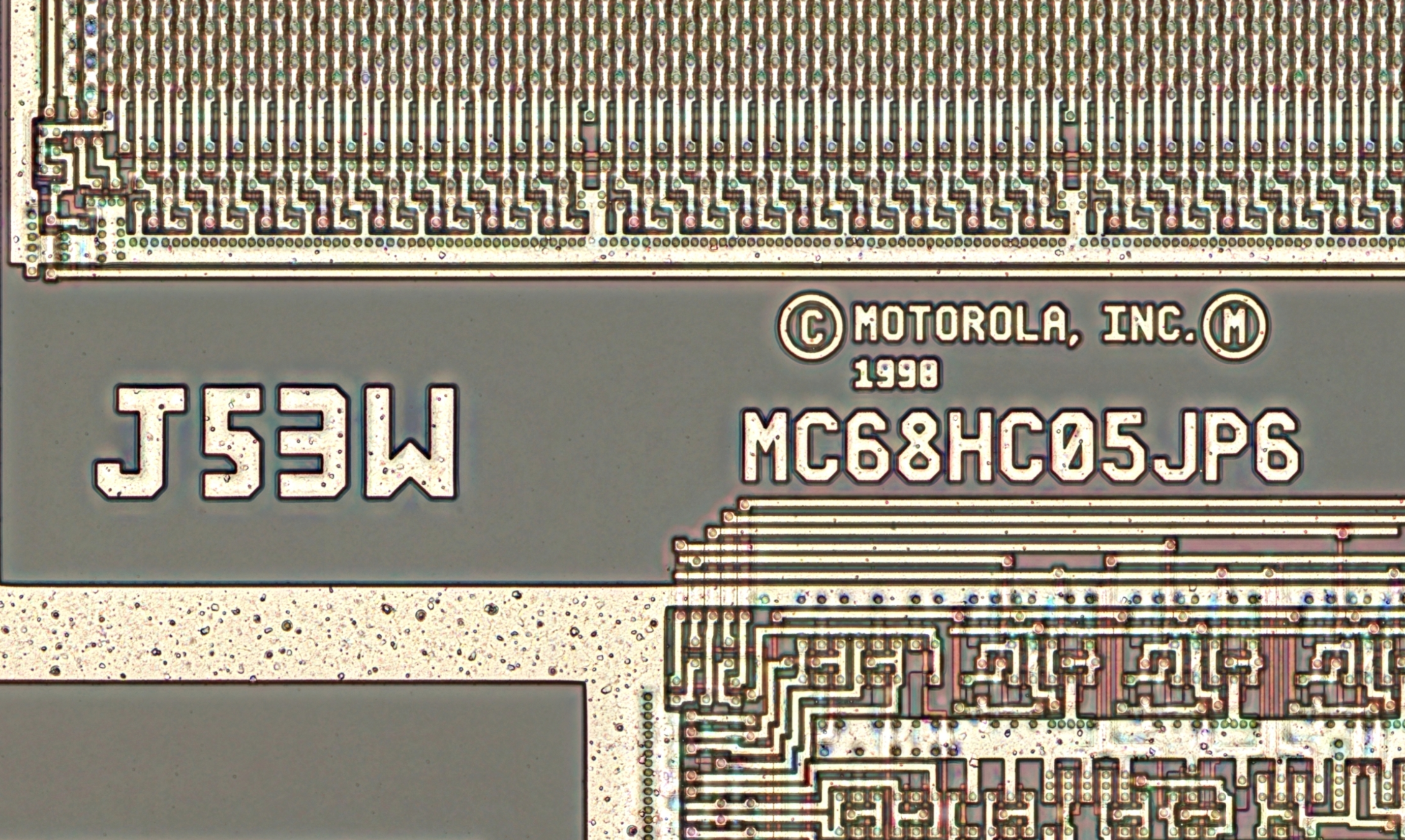 Copyright text notes the part number of MC68HC05JP6.