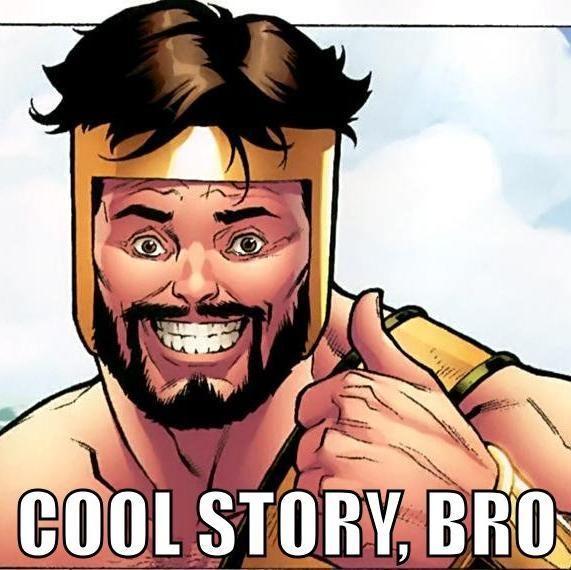random image macro graphic with “cool story, bro” as the title
