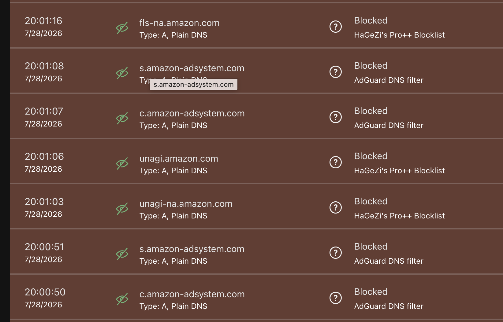 Amazon dns blocks