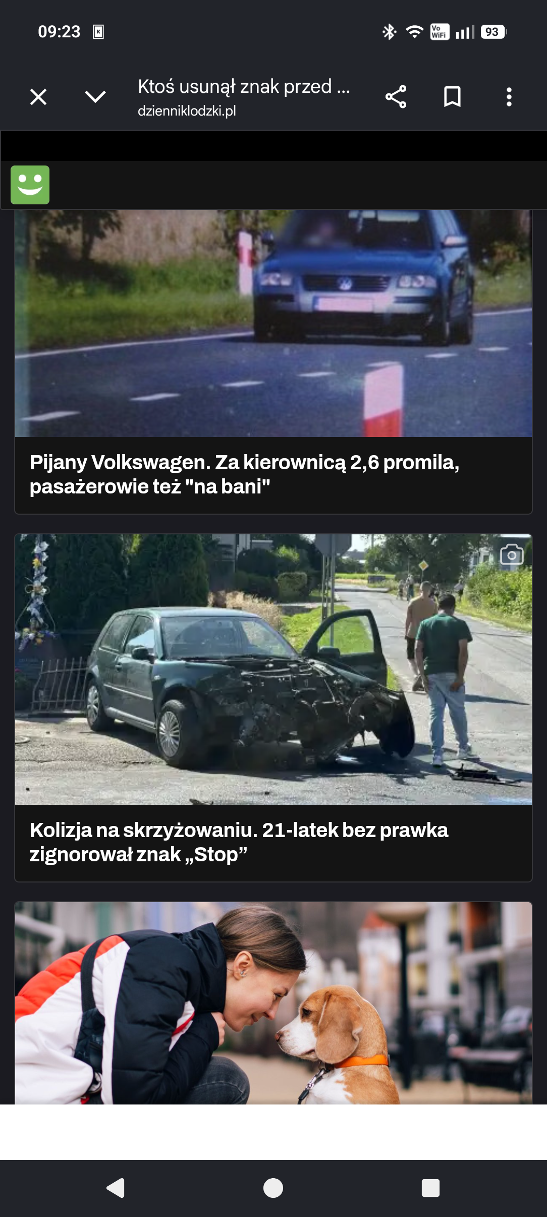 Dziennik Łódzki: pijany volkswagen. Za kierownicą 2,6 promila....