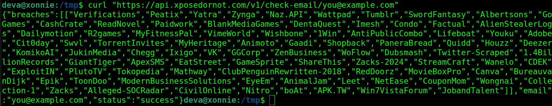 Bash one-liner for breach detection