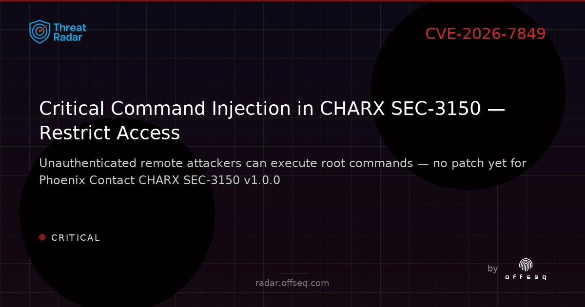 Critical threat: CVE-2026-7849: CWE-77 Improper Neutralization of Special Elements used in a Command ('Command Inject