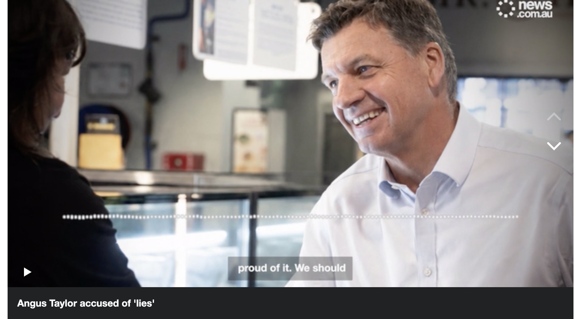 image of a smiling angus taylor with the caption "Angus Taylor accused of 'lies'"