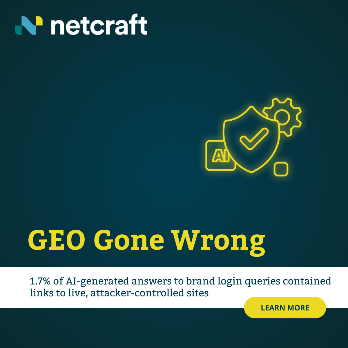 1.7% of Al-generated answers to brand login queries contained links to live, attacker-controlled sites