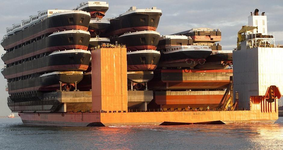 A ship shipping ship shipping shipping ships.