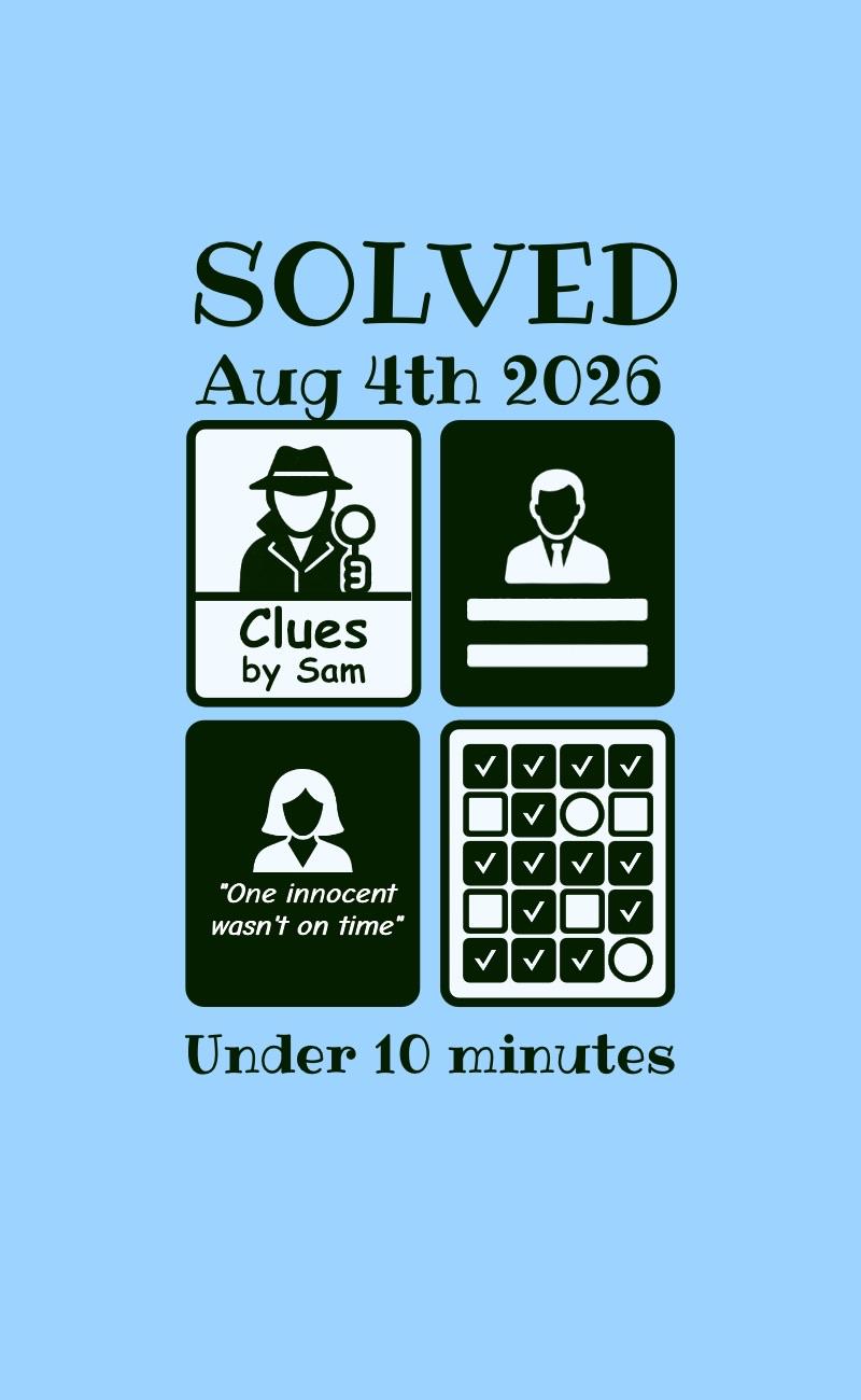 Clues by Sam, solved in under 11 minutes
