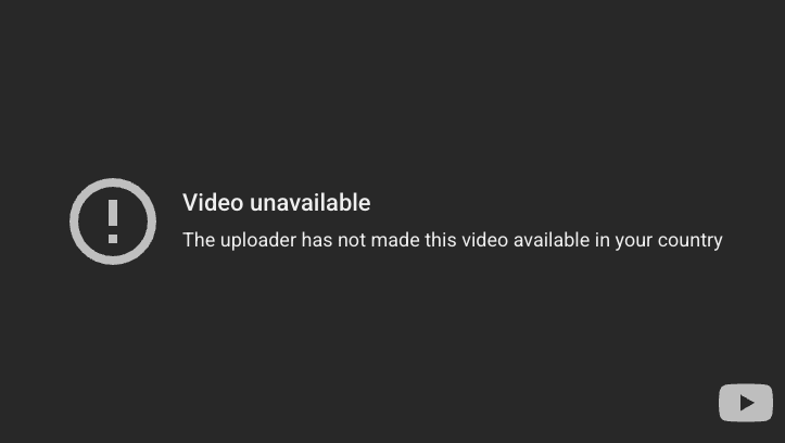 "Video unavailable
The uploader has not made this video available in your country"